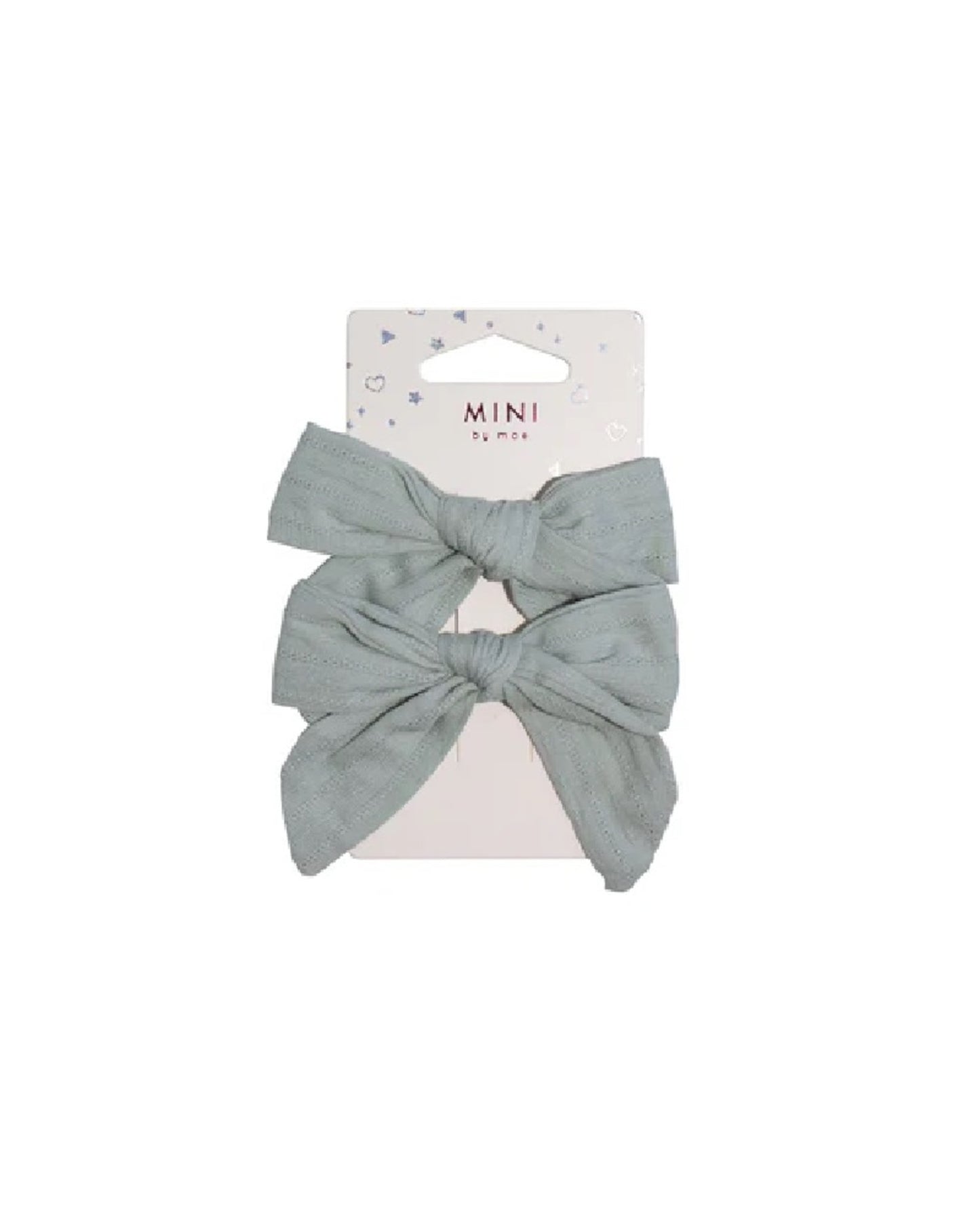 Mini By Mae Alligator Clip Bow Green 2pk