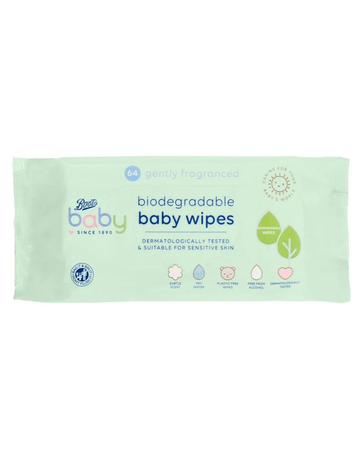 Boots Baby Biodegradable Wipes Gentle Fragrance 64pk