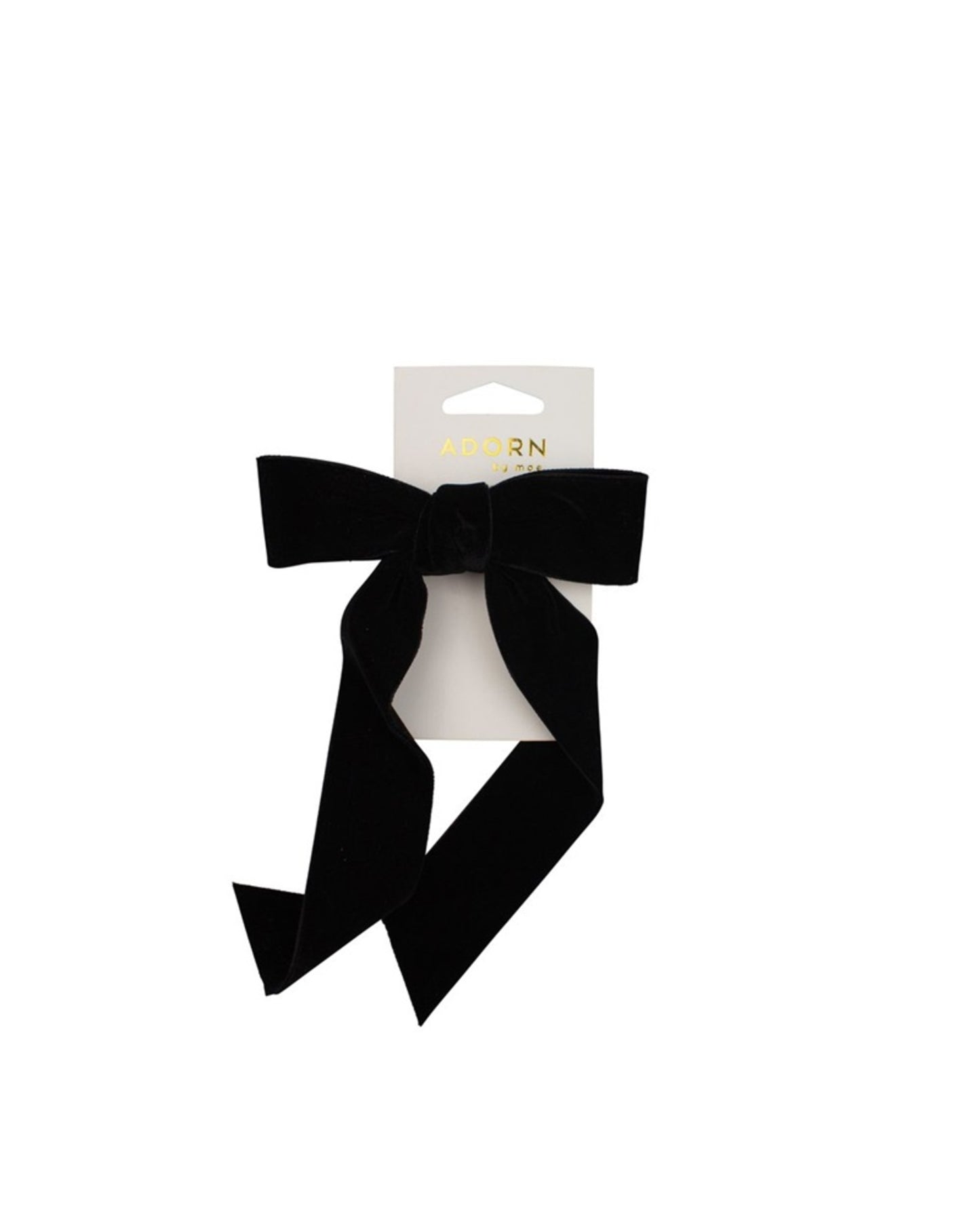 Adorn By Mae Barrette Velvet Bow Black