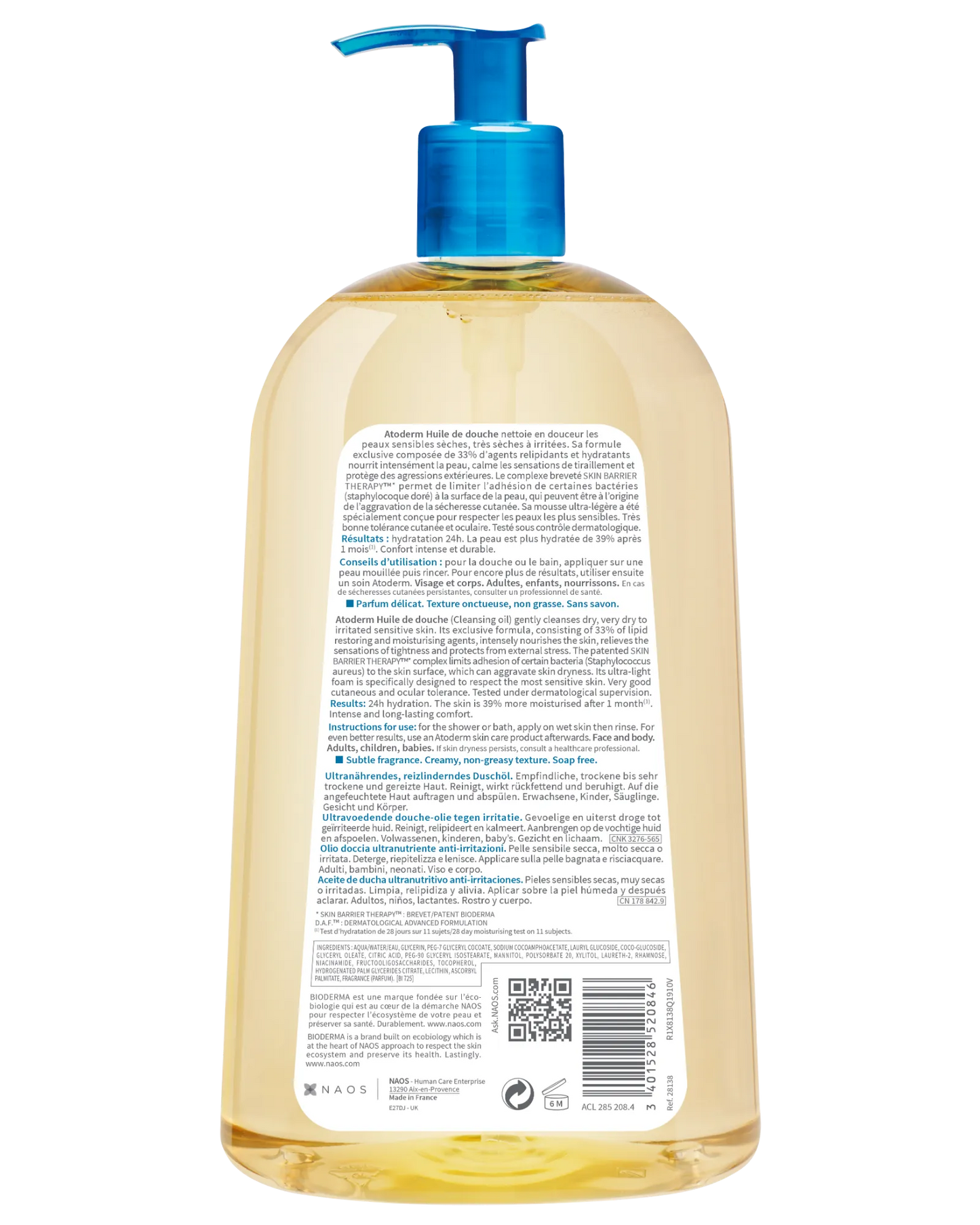 Bioderma Atoderm Ultra-Nourishing Shower Oil Cleanser 1L