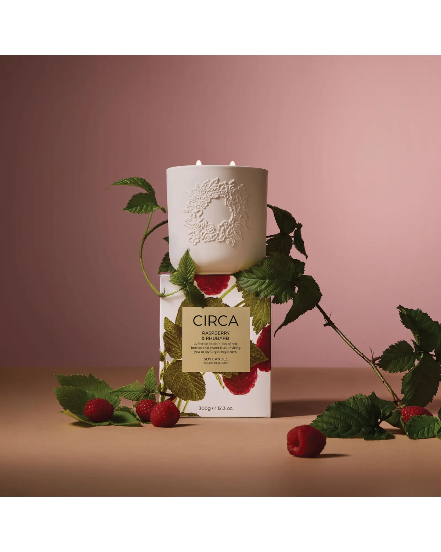 Circa Raspberry & Rhubarb Candle 300g