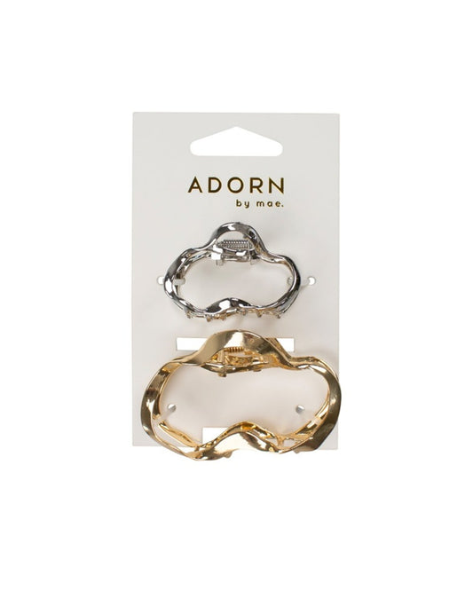 Adorn By Mae Claw Grip Twist Gold & Silver