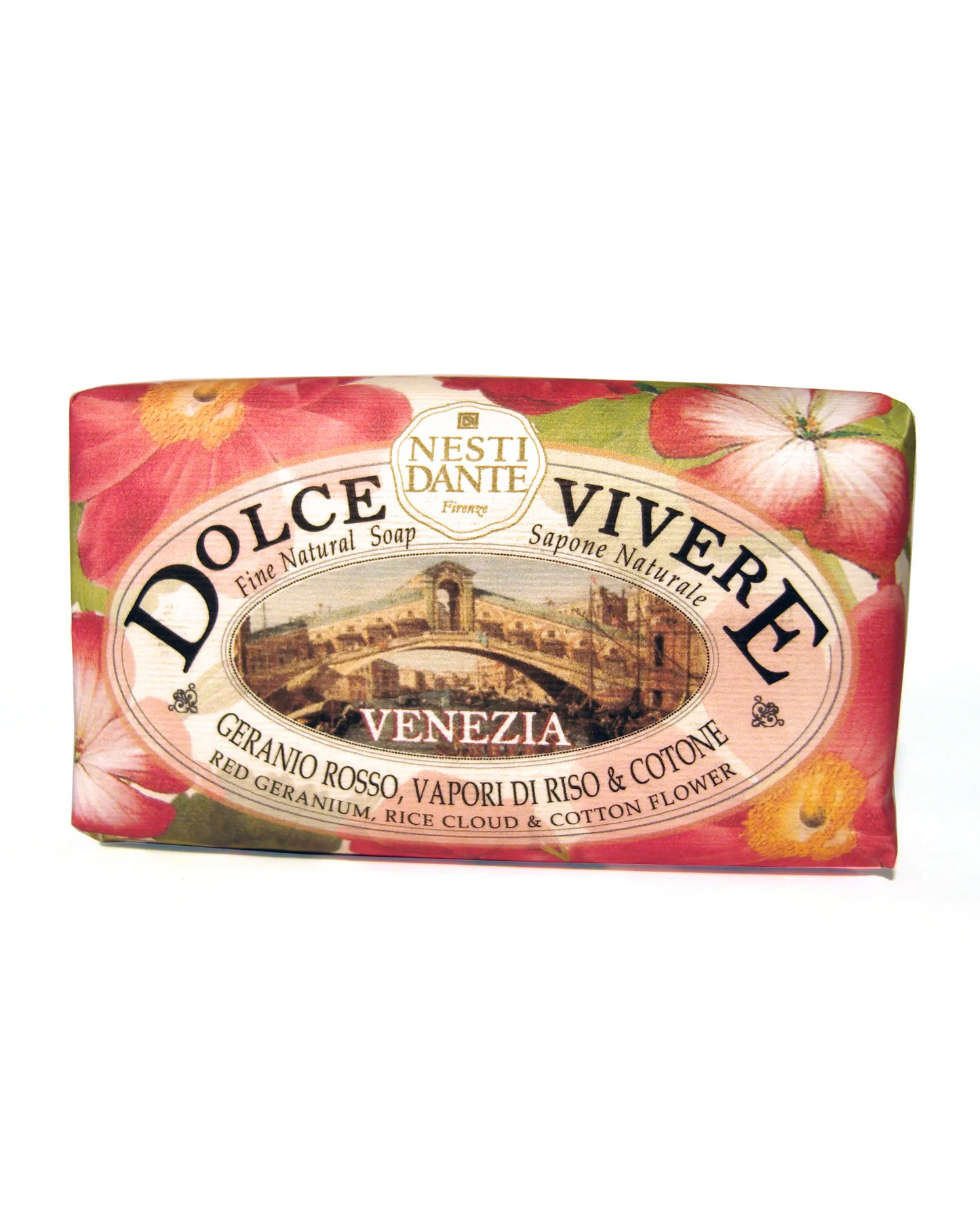 Nesti Dante, Bar Soap, Dolce Vivere, Venezia, Red Geranium, Rice Cloud, Cotton Flower, Gift