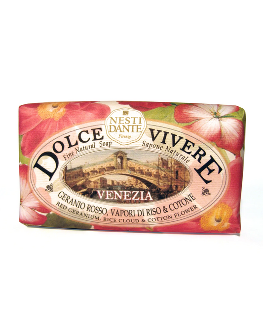 Nesti Dante, Bar Soap, Dolce Vivere, Venezia, Red Geranium, Rice Cloud, Cotton Flower, Gift