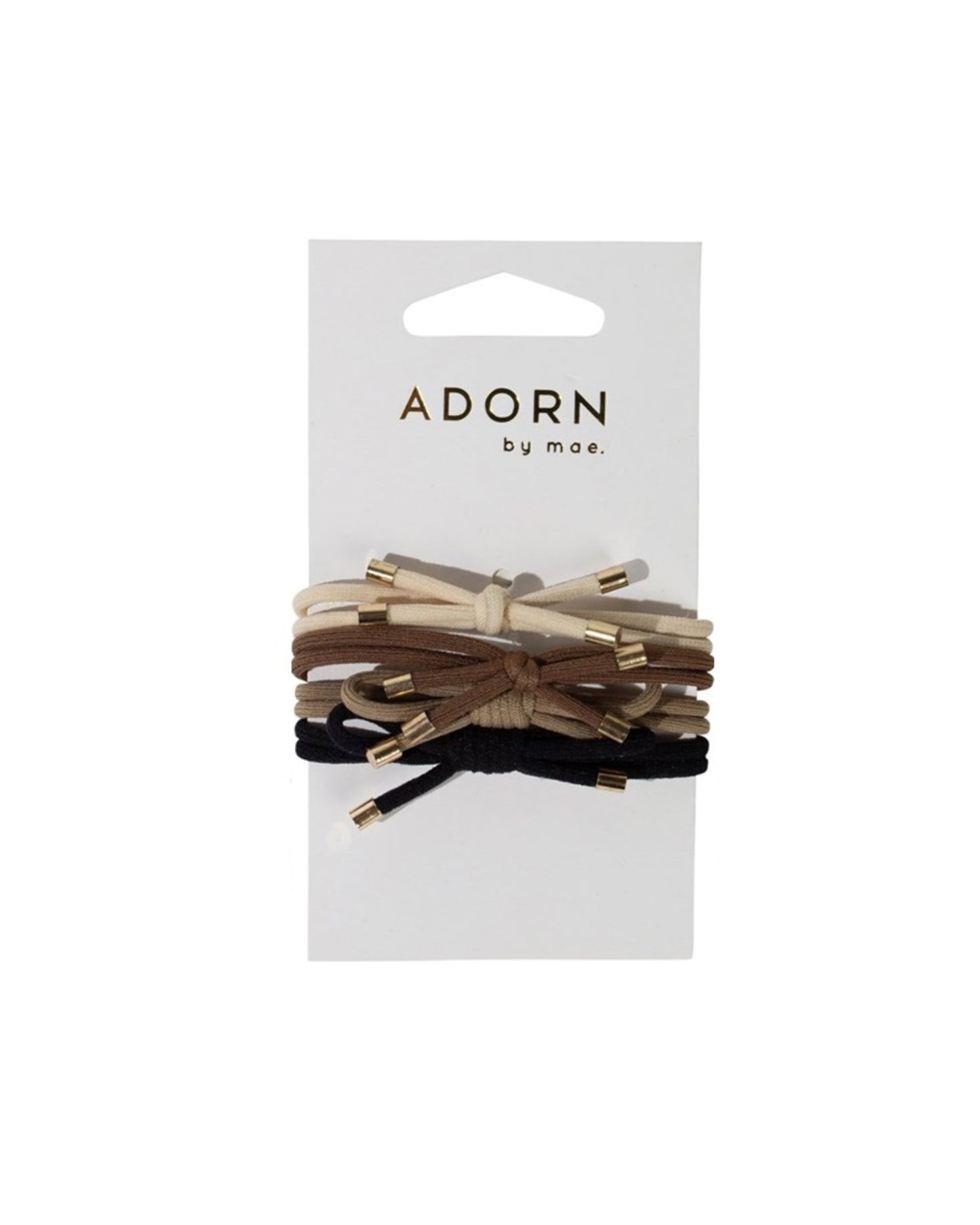 Adorn By Mae Elastic Bows Black & Brown 4pk