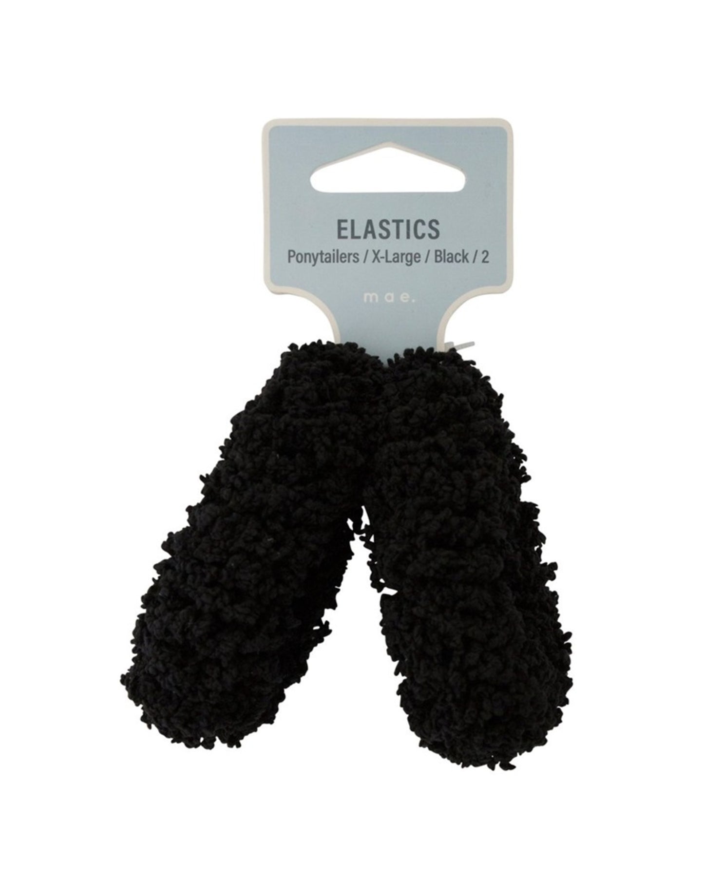 Mae Elastic Ponytailer Black XL 2pk