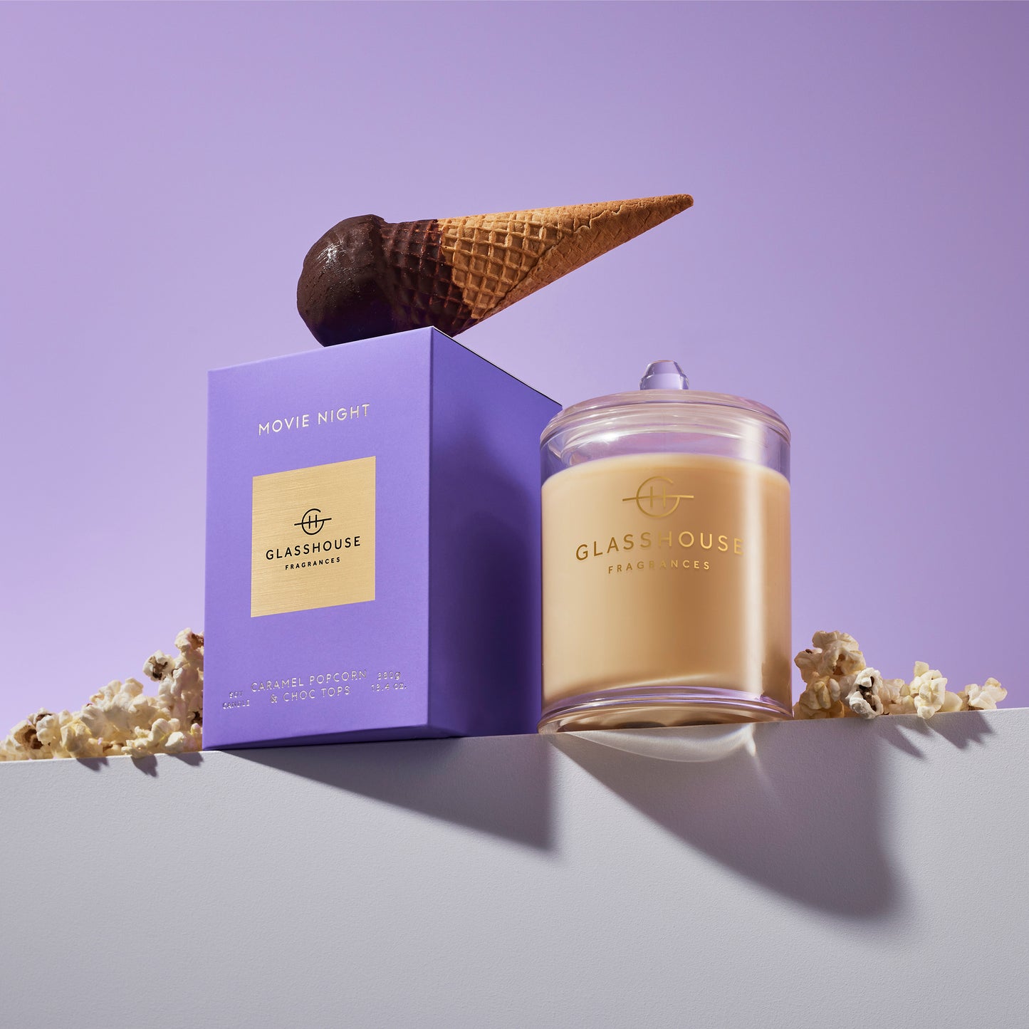 Glasshouse Movie Night 380g Triple Scented Soy Candle
