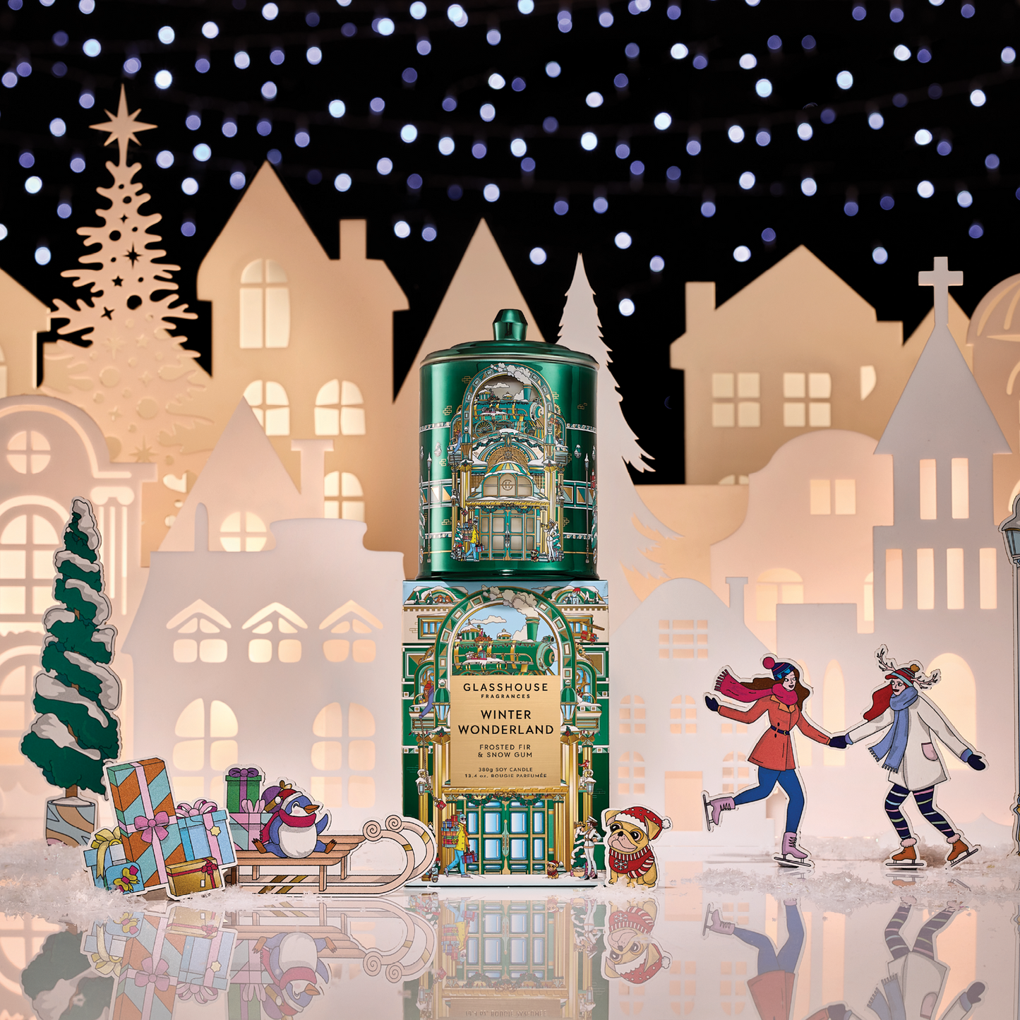 Glasshouse Winter Wonderland 380g Triple Scented Soy Candle