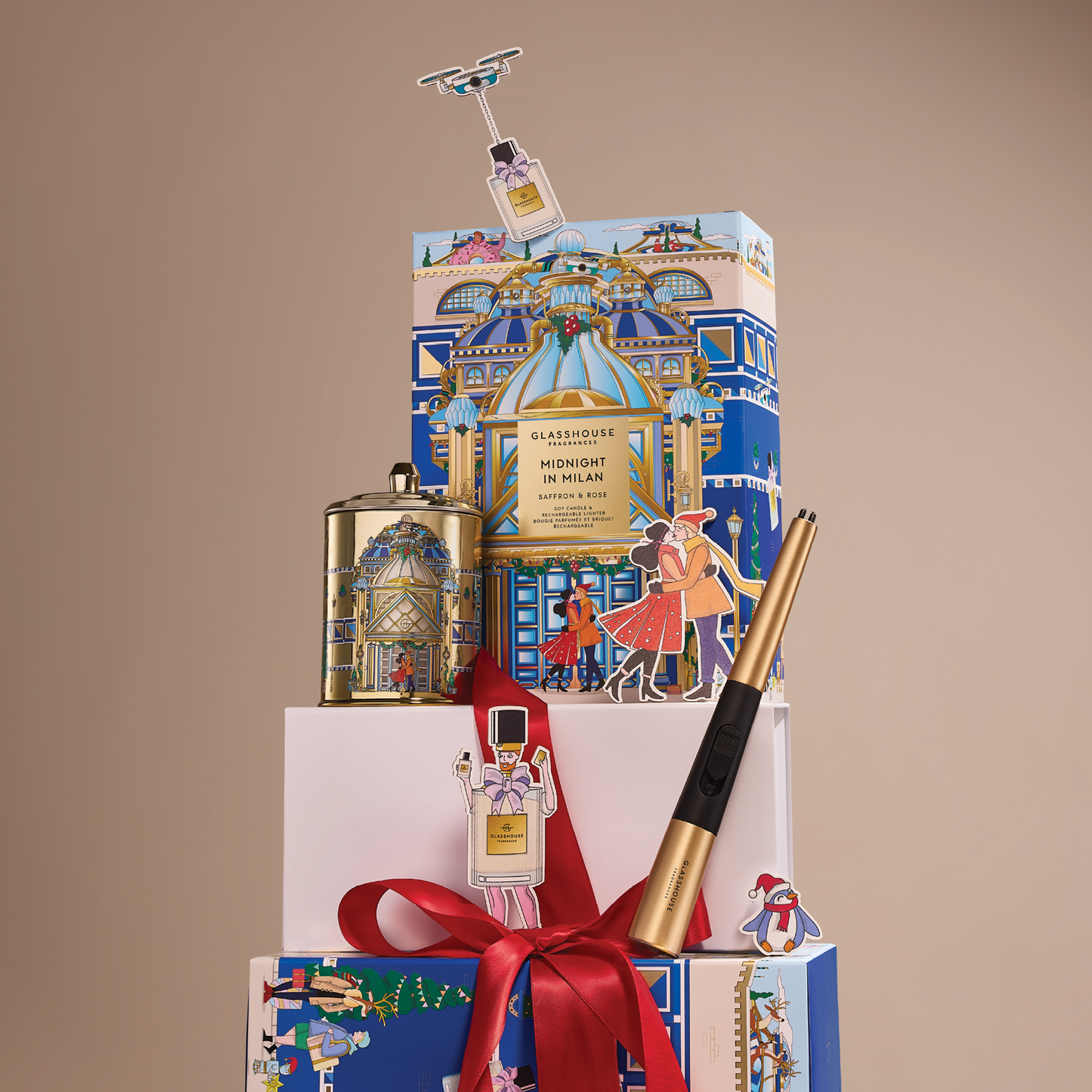 Glasshouse Midnight In Milan Candle and Lighter Gift set