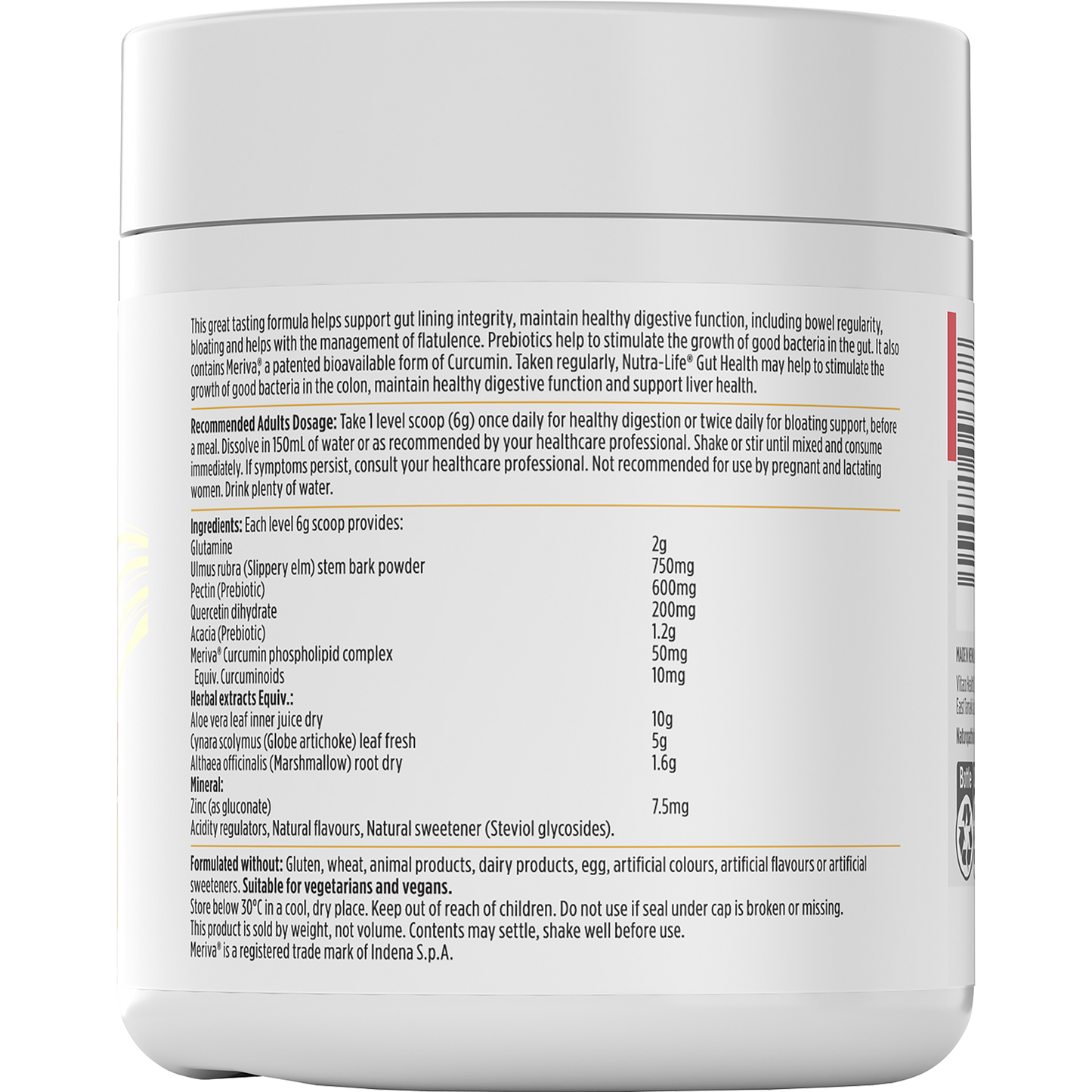 Nutra-Life Gut Health Mango Orange Powder 180g