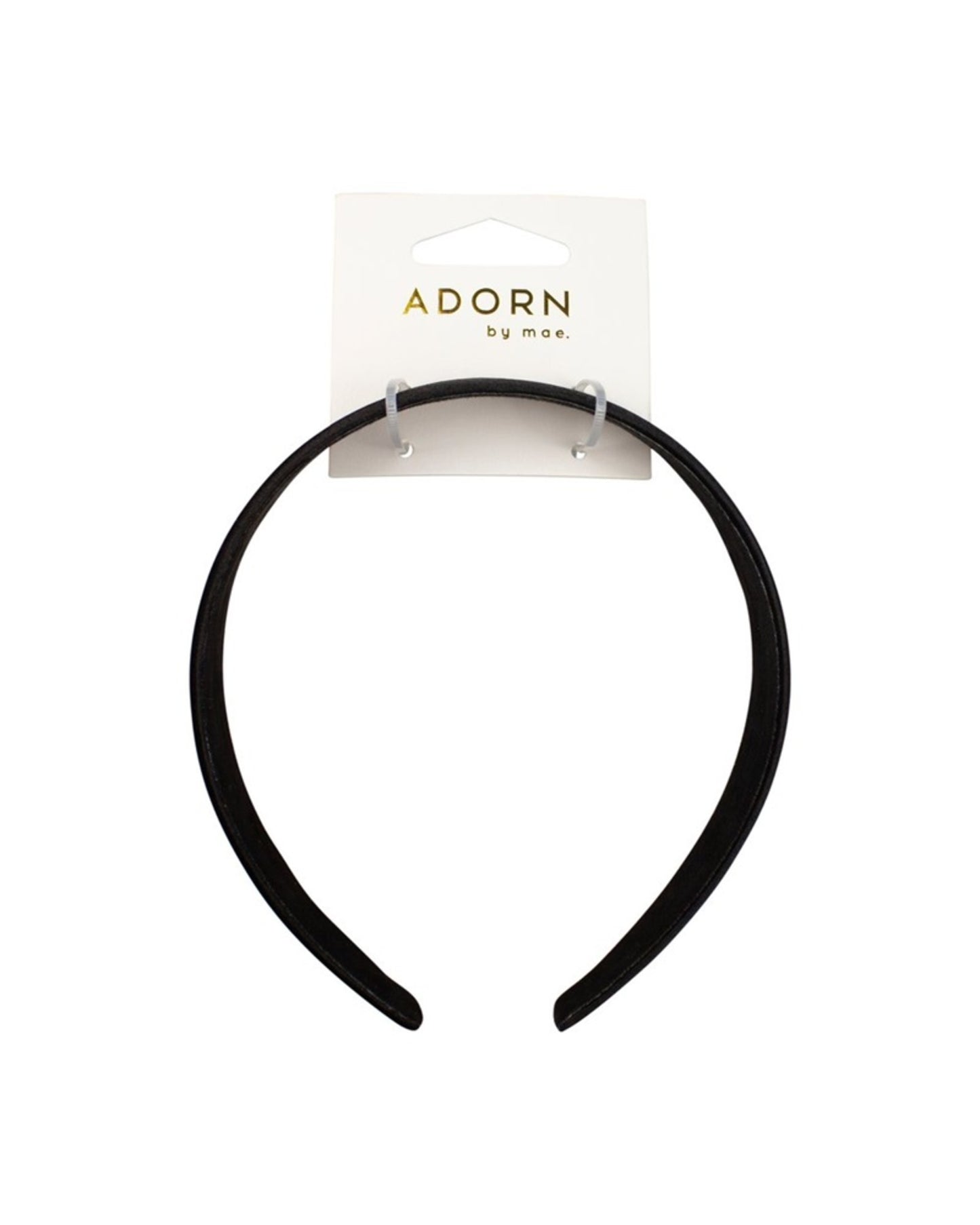 Adorn By Mae Headband Matte Satin Black 3.5cm
