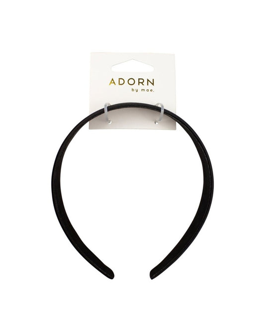 Adorn By Mae Headband Matte Satin Black 3.5cm