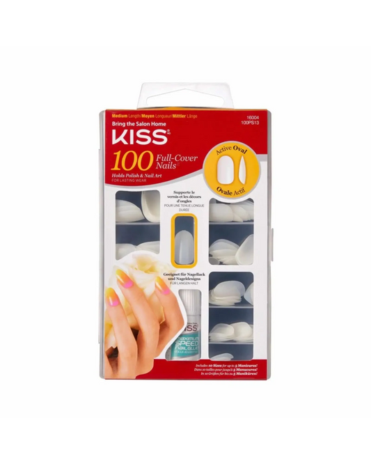 KISS 100 Full-Cover Nails Active Oval Kit