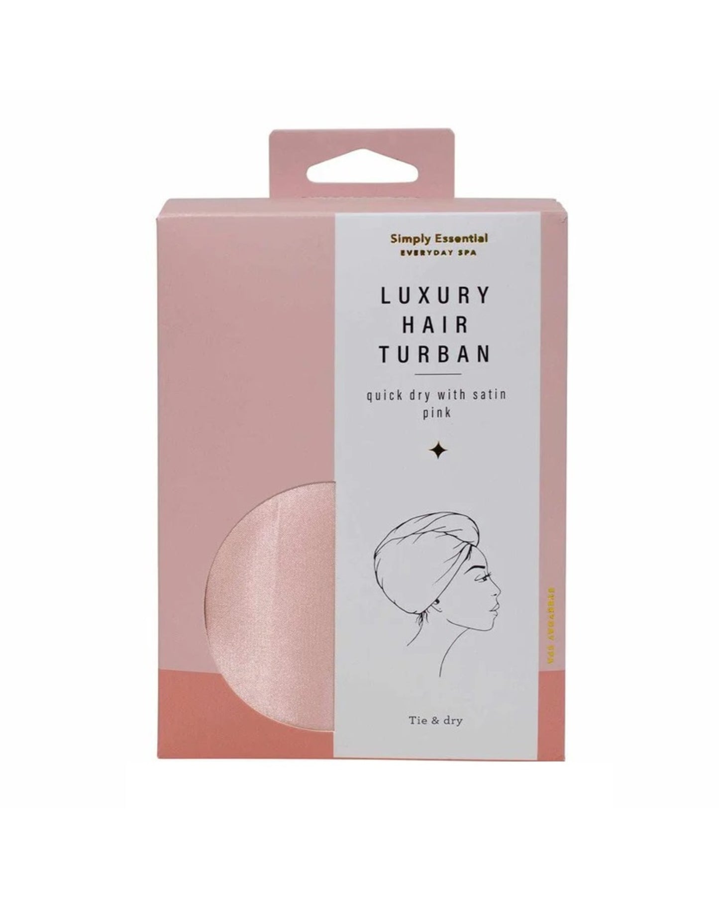 Simply Essential Quick Dry Hair Turban Satin Pink