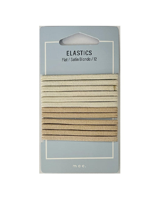 Mae Elastic Flat Satin Blonde 12pk