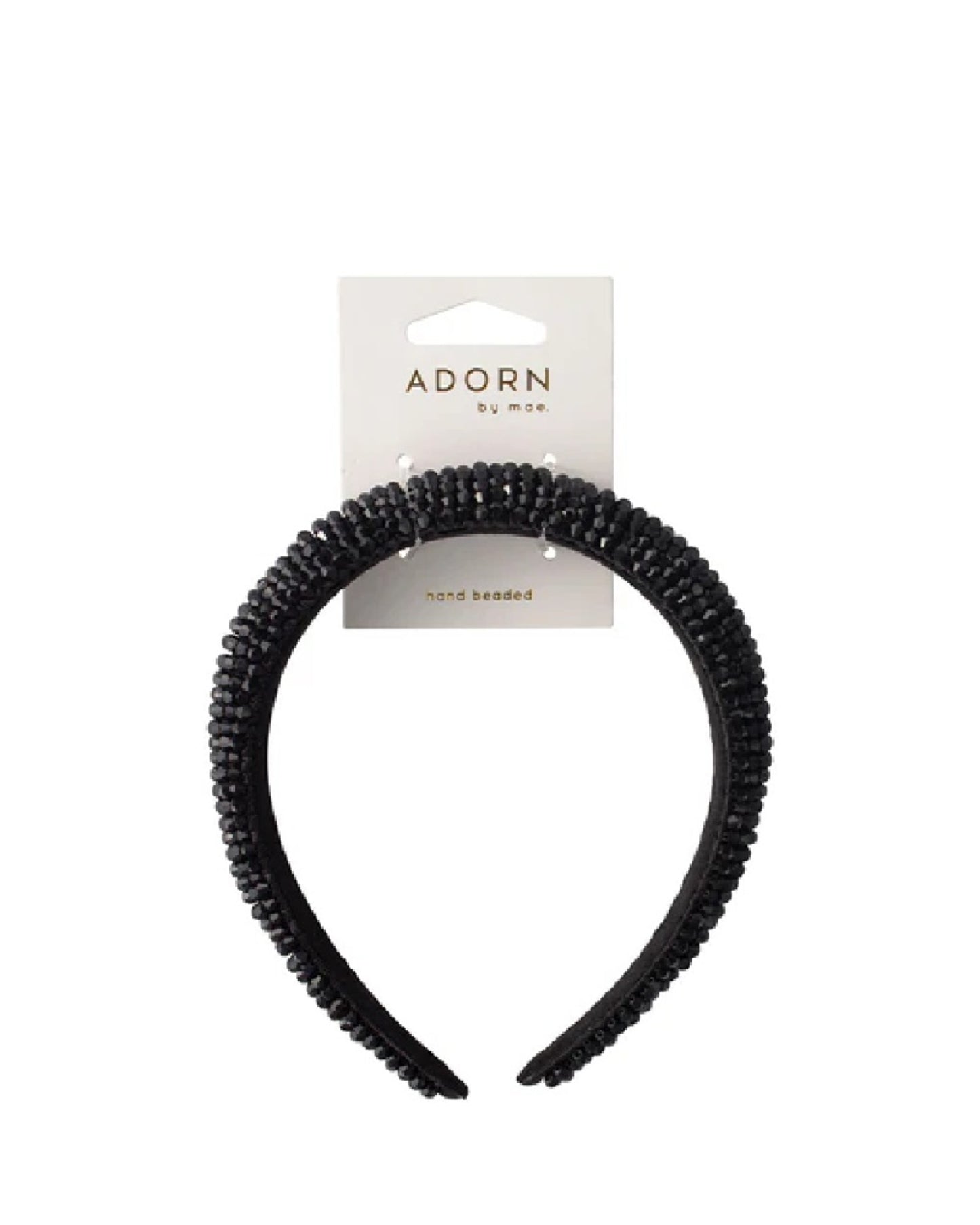 Adorn By Mae Headband Luxe Beaded Black
