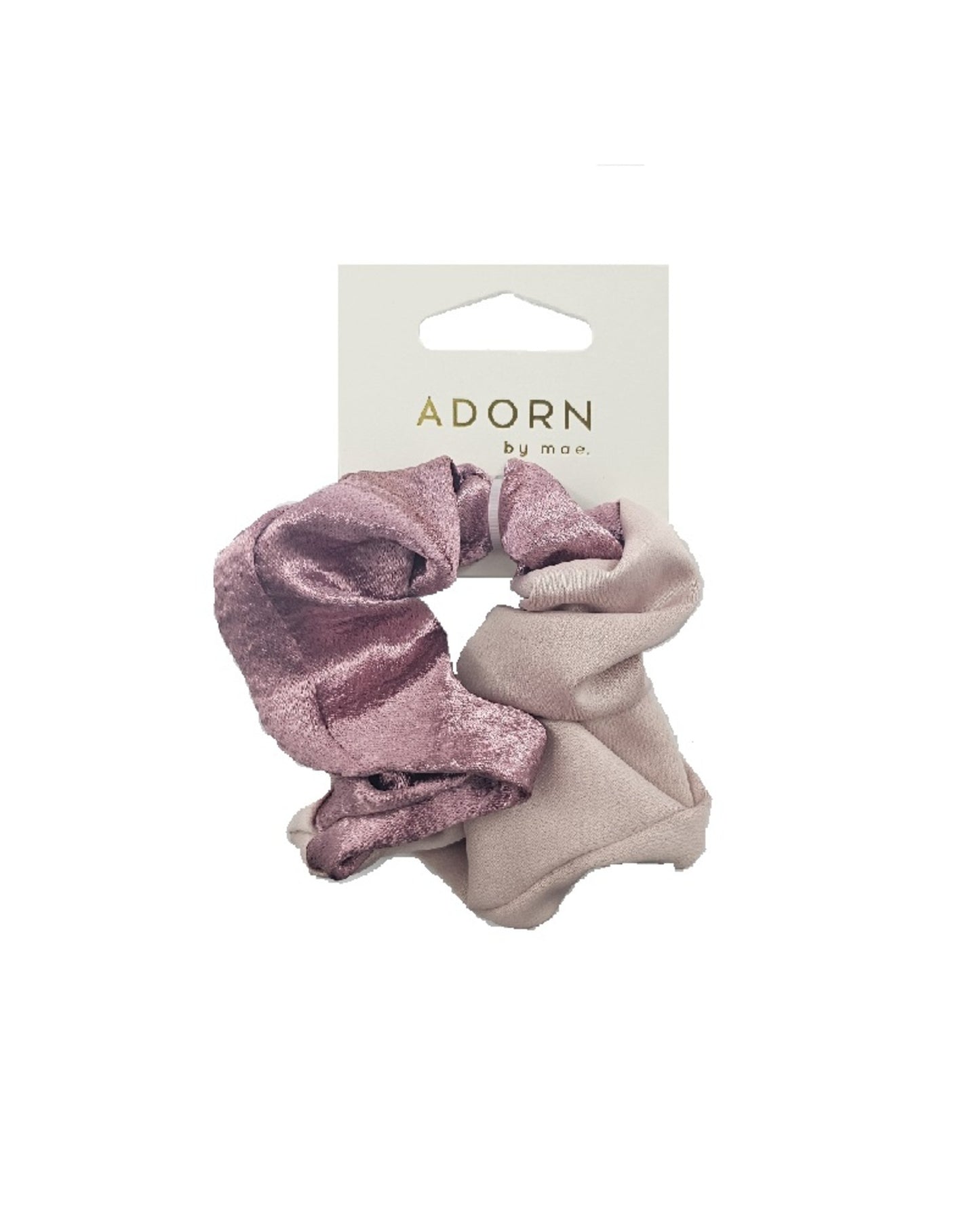 Adorn By Mae Two Tone Elastic Scrunchie Mauves