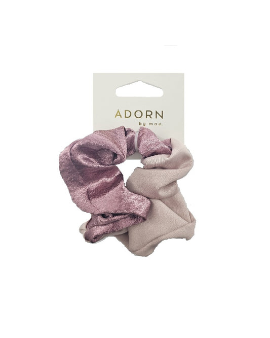 Adorn By Mae Two Tone Elastic Scrunchie Mauves