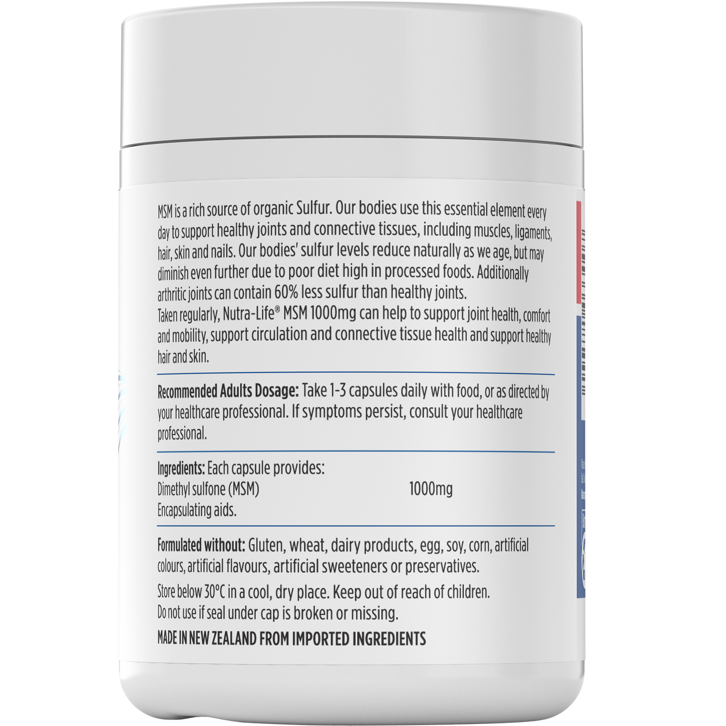 Nutra-Life MSM 1000mg 120 Capsules