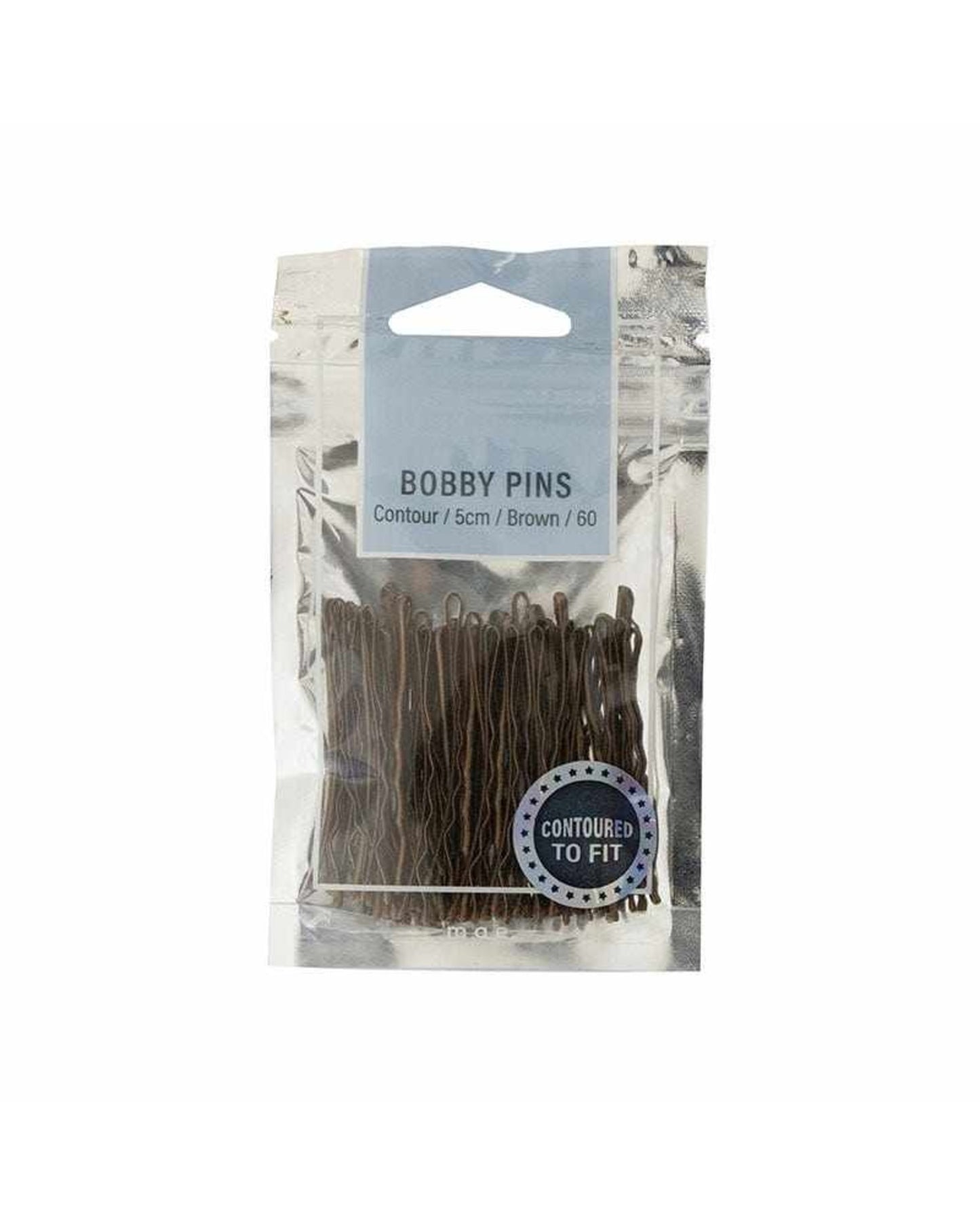 Mae Bobby Pins Contour 5cm Brown 60pk