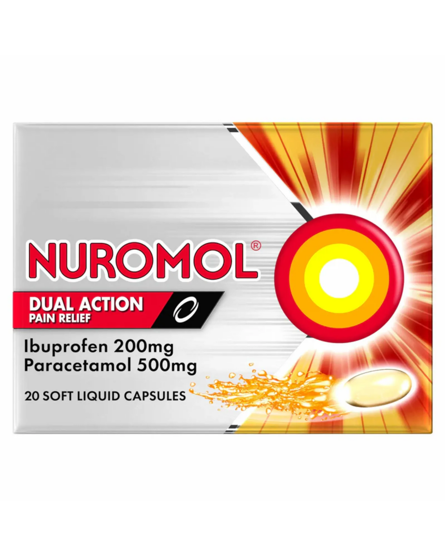 Nuromol Dual Action Liquid Capsules 20s