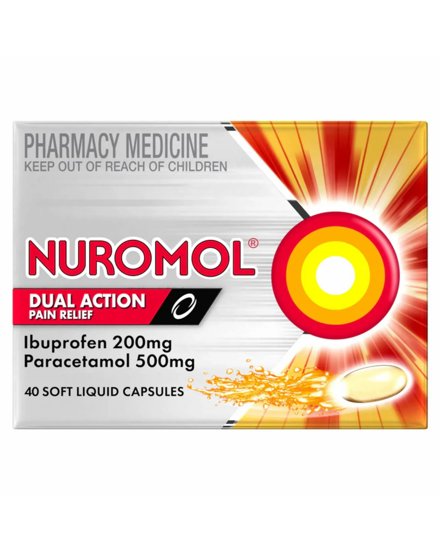 Nuromol Dual Action Liquid Capsules 40s