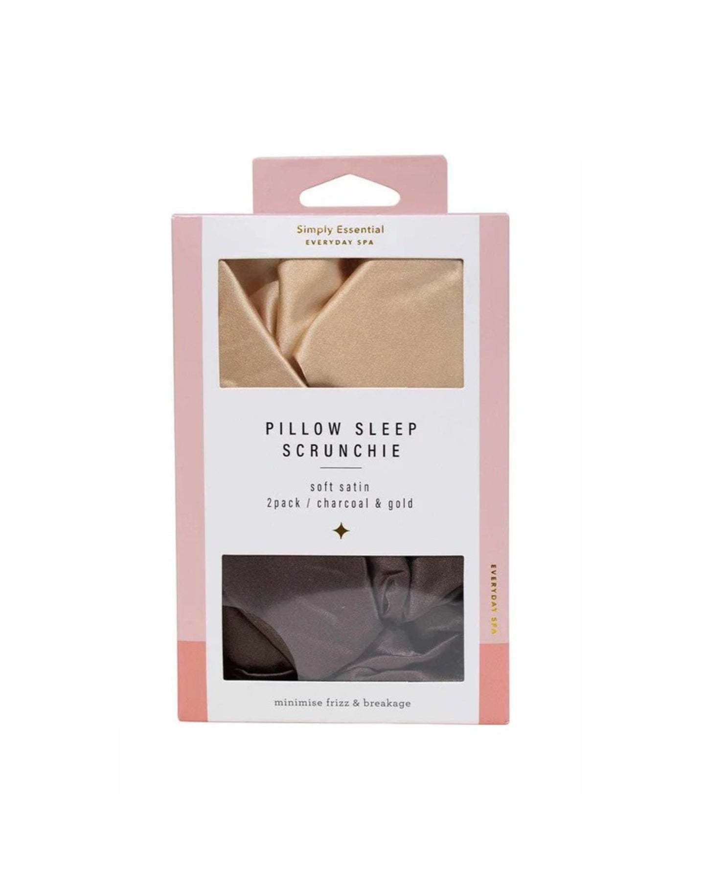 Simply Essentials Scrunchie Charcoal & Gold 2pk
