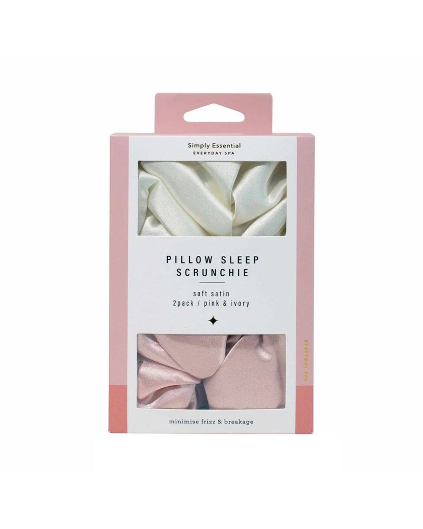 Simply Essential Scrunchie Pink & Ivory 2pk