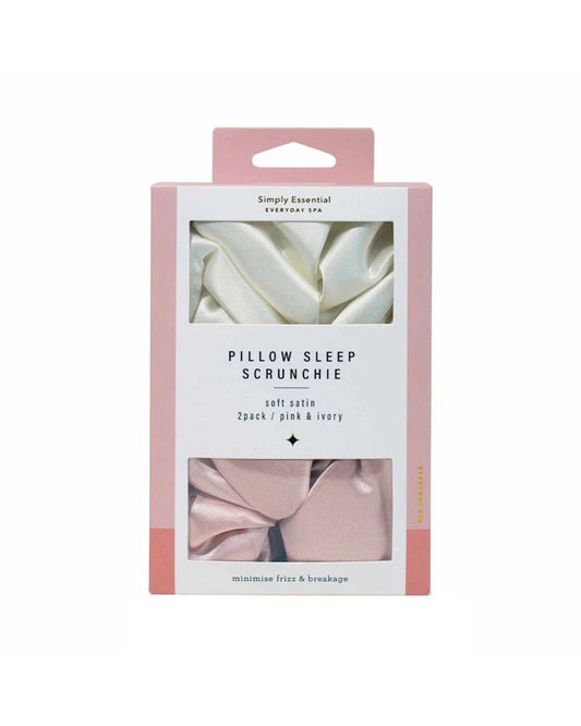 Simply Essential Scrunchie Pink & Ivory 2pk