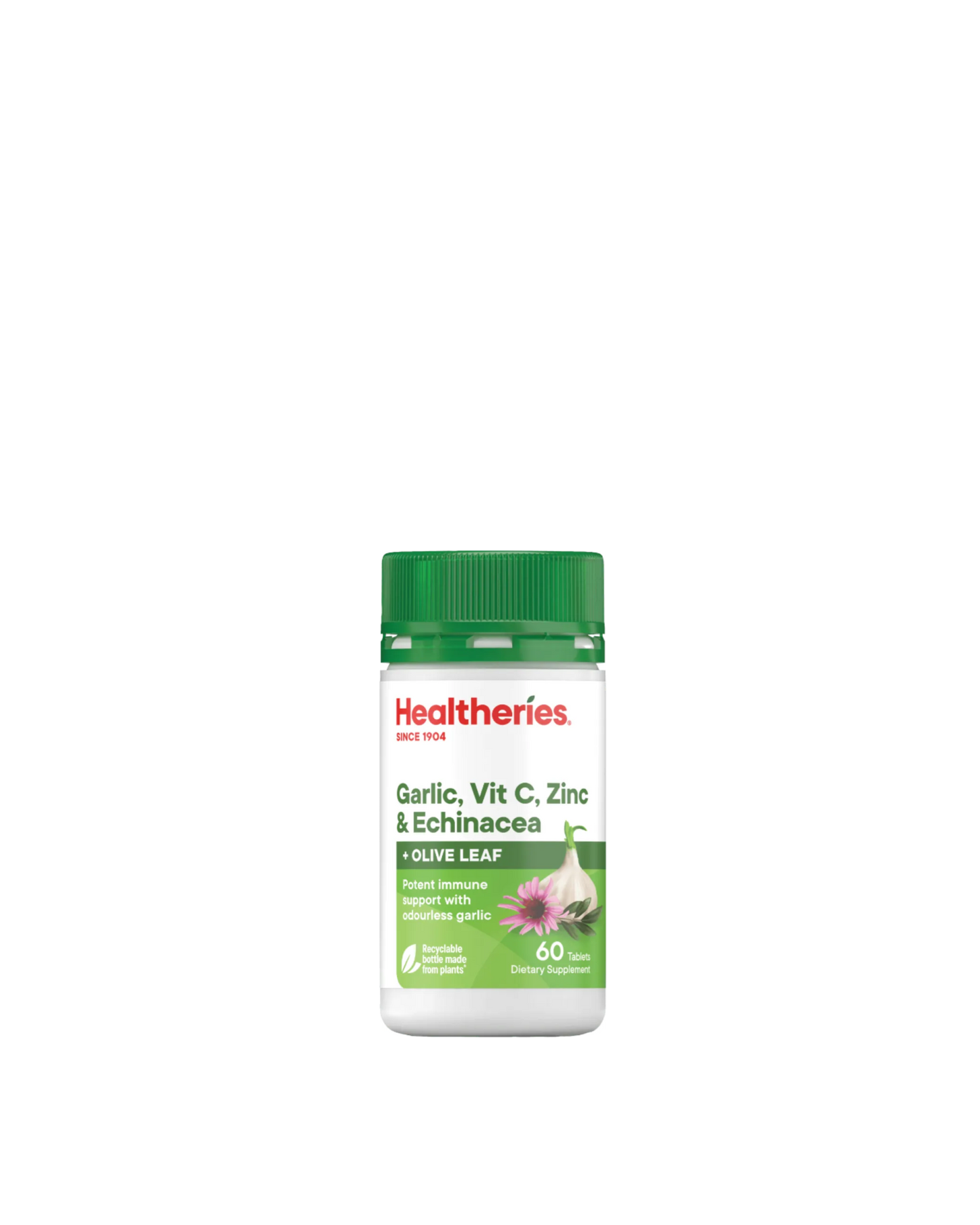 Healtheries Garlic, Vit C, Zinc & Echinacea with Olive Leaf 60 Tablets