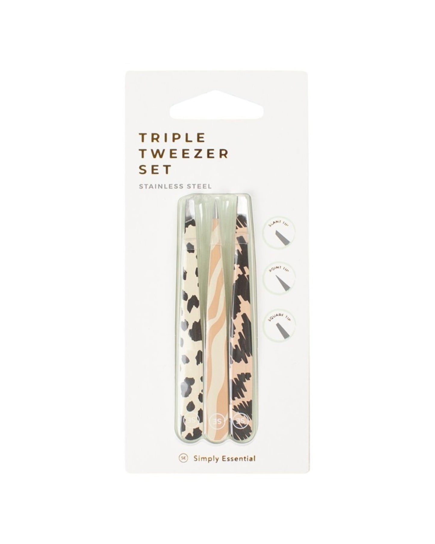 Simply Essential Triple Tweezer Set