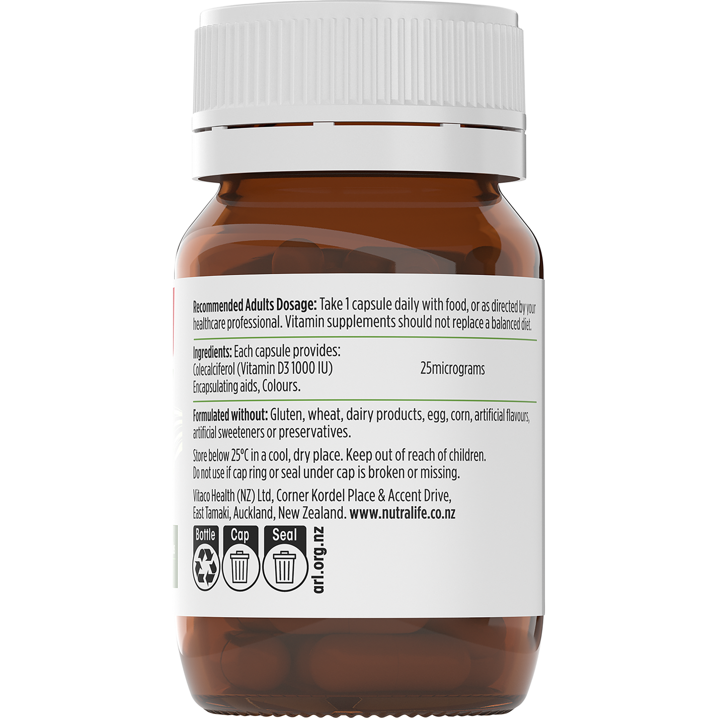 Nutra-Life Vitamin D3 1000 IU 60 Capsules