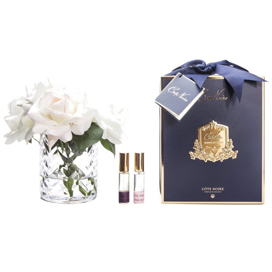 Cote Noire, Real Touch Flower, flower, decor, diffuser, Rose, White And Blush Rose 
