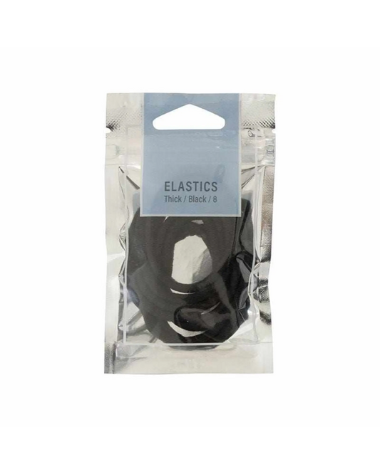 Mae Elastic Thick Black 8pk
