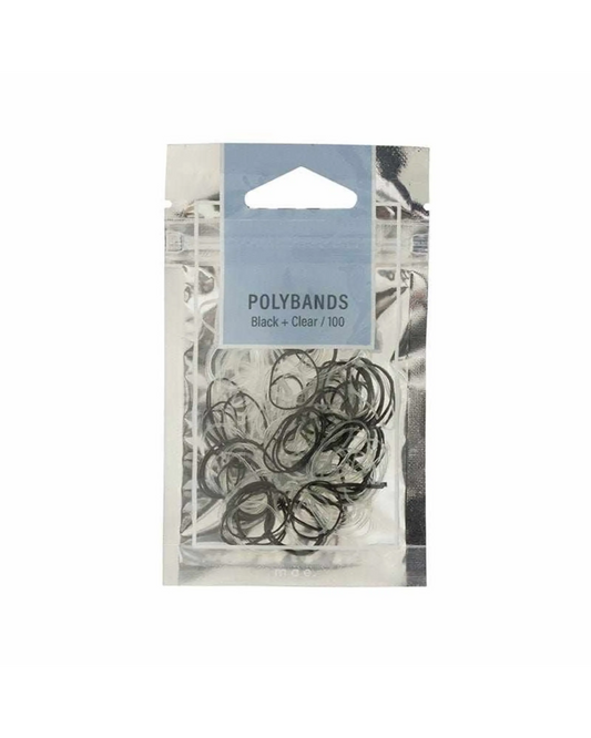 Mae Elastic Polybands Black Clear 100pk