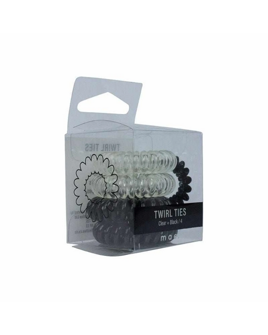 Mae Twirl Ties Black And Clear