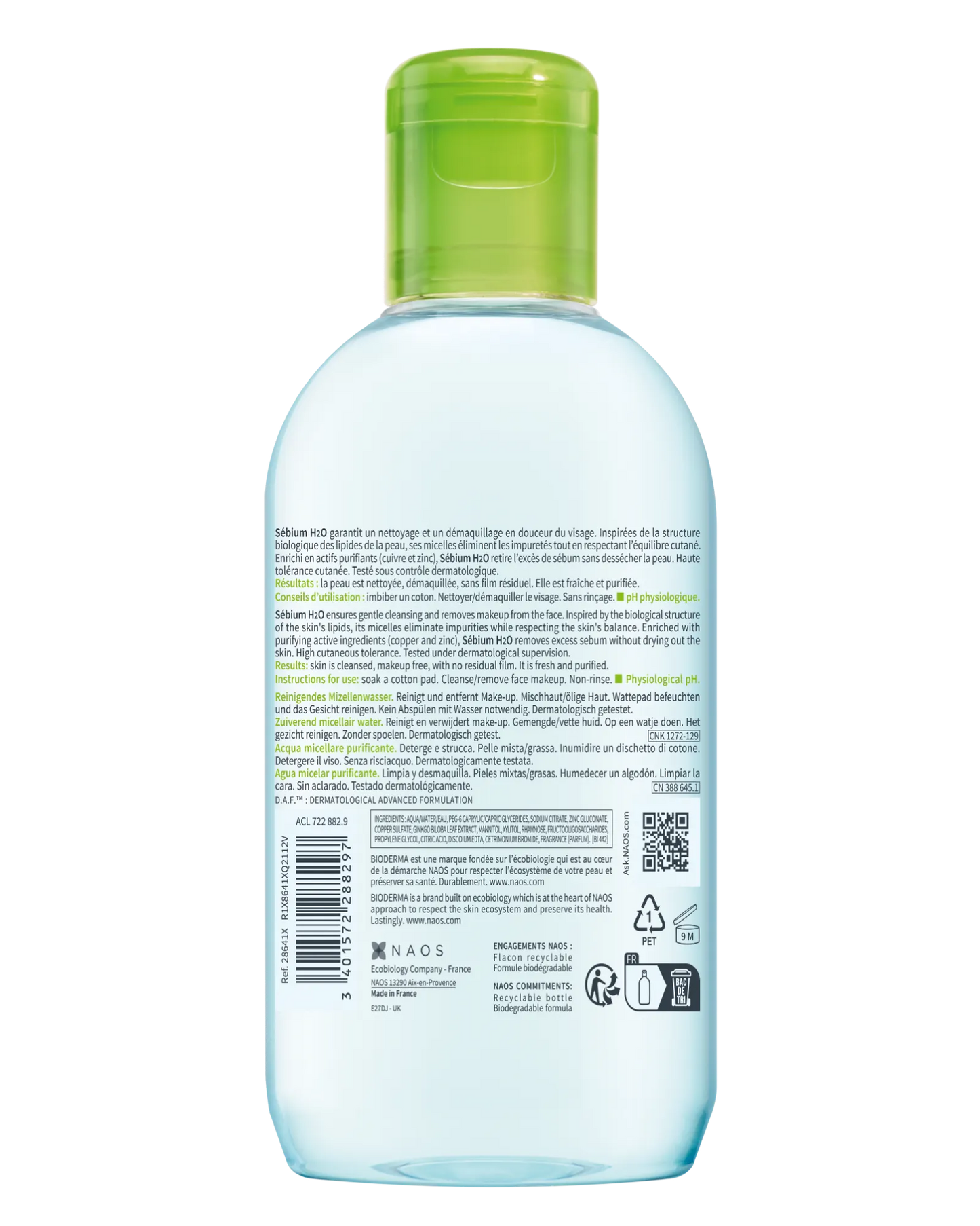Bioderma Sebium H2O Purifying Micellar Water Cleanser 250ml