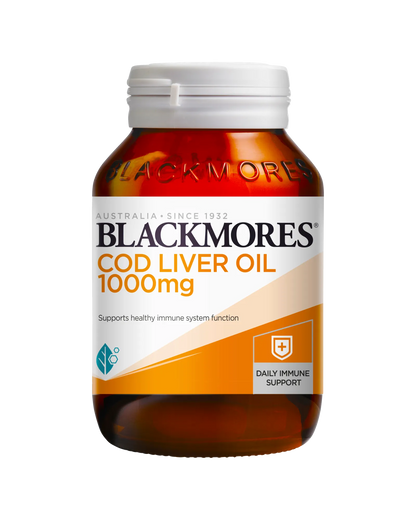 Blackmores, Cod Liver Oil, Immune, Immunity, Vitamin A, Vitamin D, Respiratory tract, mucous membranes, Digestive tract, Bone health, Skin health