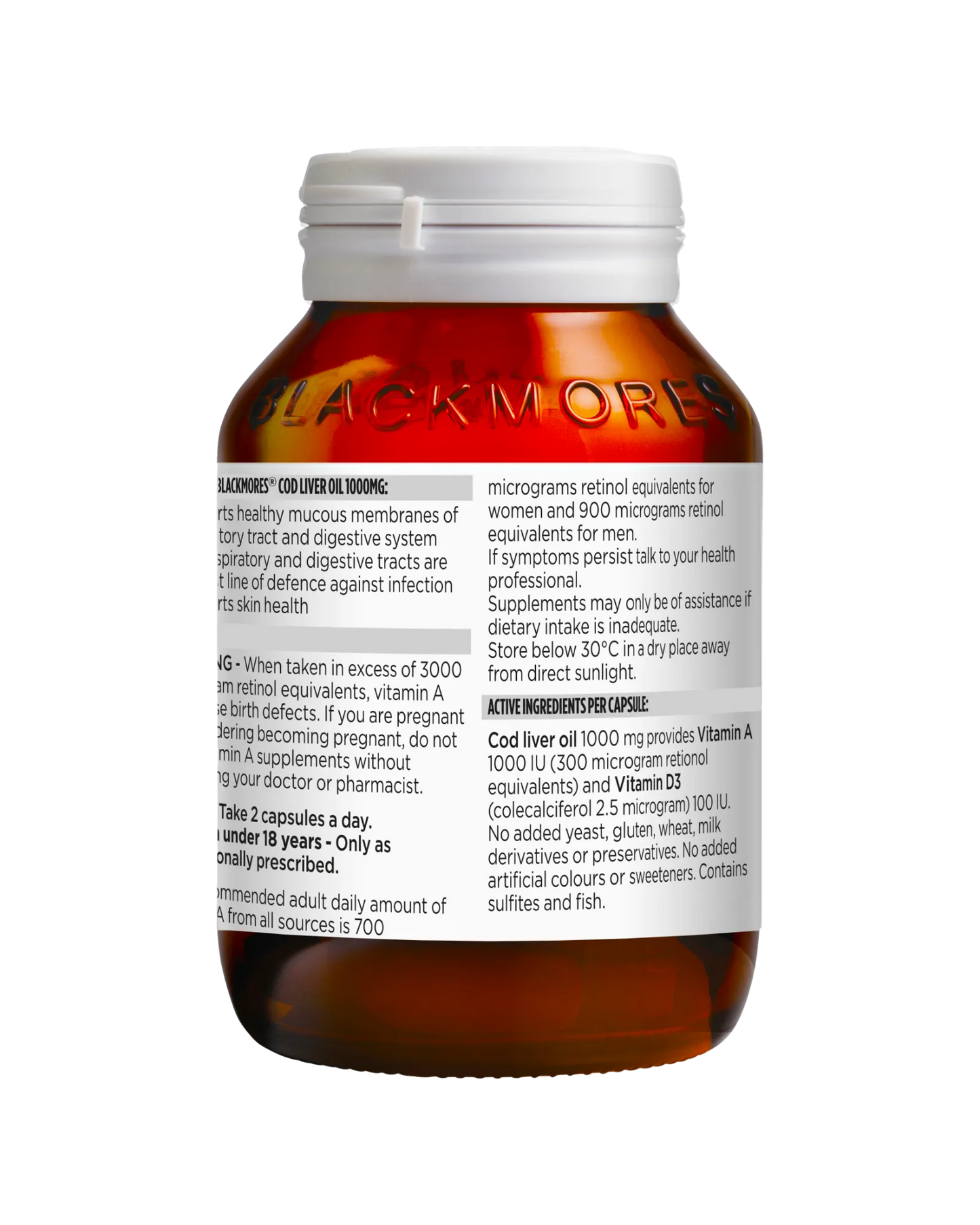 Blackmores Cod Liver Oil 1000mg Capsules 80s