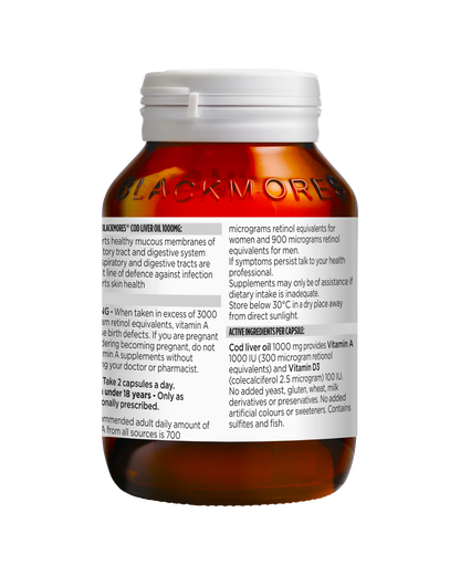 Blackmores Cod Liver Oil 1000mg Capsules 80s