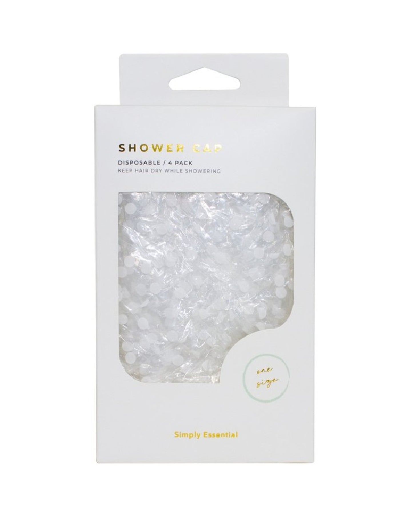 Simply Essential Disposable Shower Cap 4pk