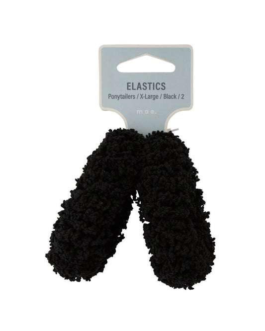Mae Elastic Ponytailer Black XL 2pk