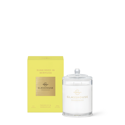 Glasshouse Fragrances, glasshouse, candle, Sunkissed In Bermuda, decor