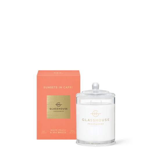 Glasshouse Fragrances, glasshouse, candle, Sunsets In Capri, decor