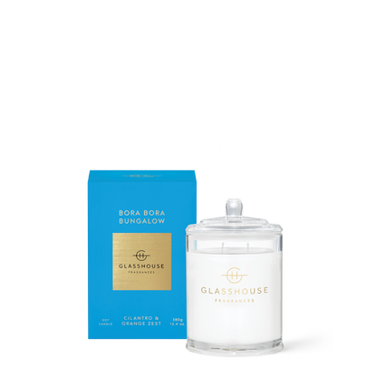 Glasshouse Fragrances, glasshouse, candle, Bora Bora Bungalow, decor