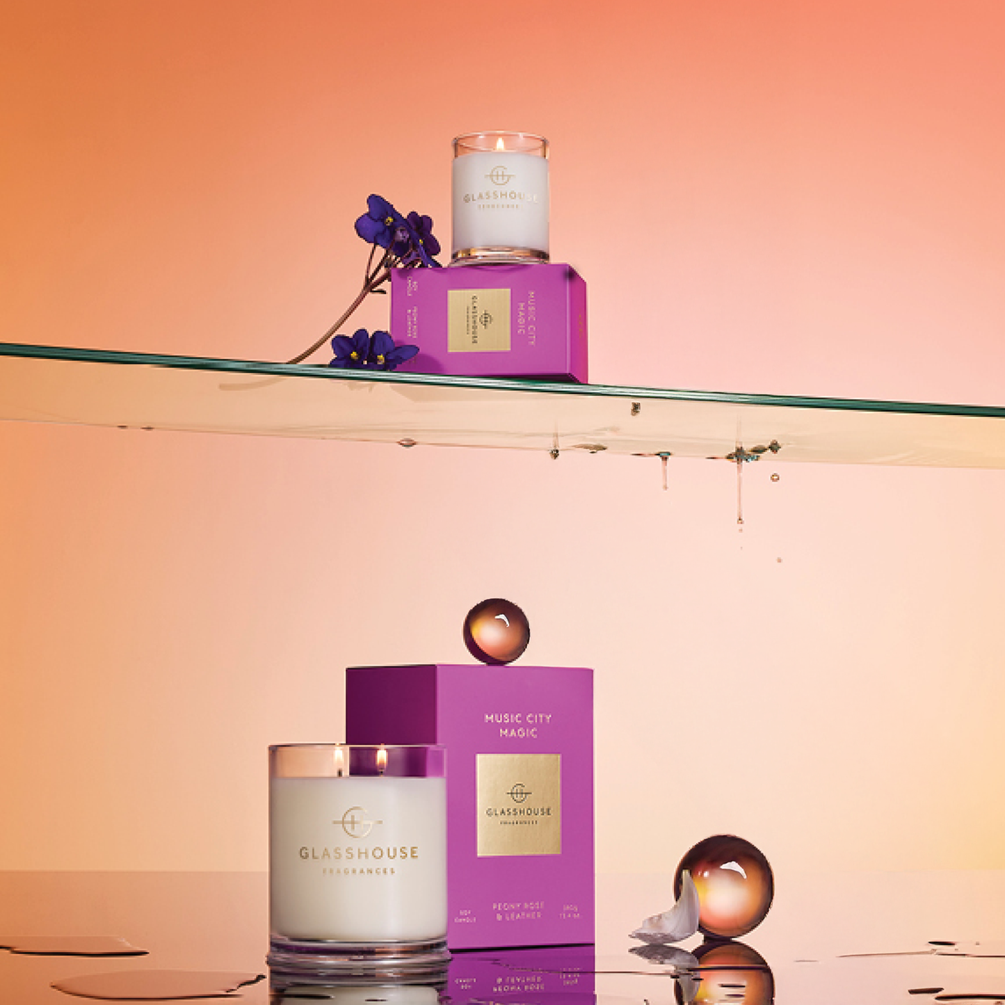 Glasshouse Music City Magic 380g Triple Scented Soy Candle