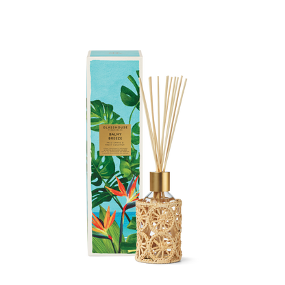 Glasshouse Balmy Breeze 250ml Fragrance Diffuser & Raffia Diffuser Holder
