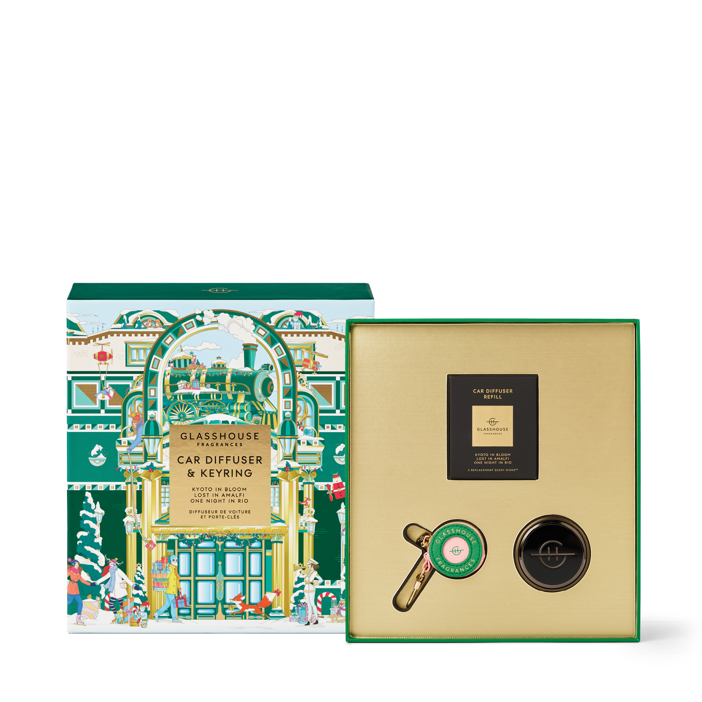 Glasshouse Car Diffuser & Key Ring Gift Set