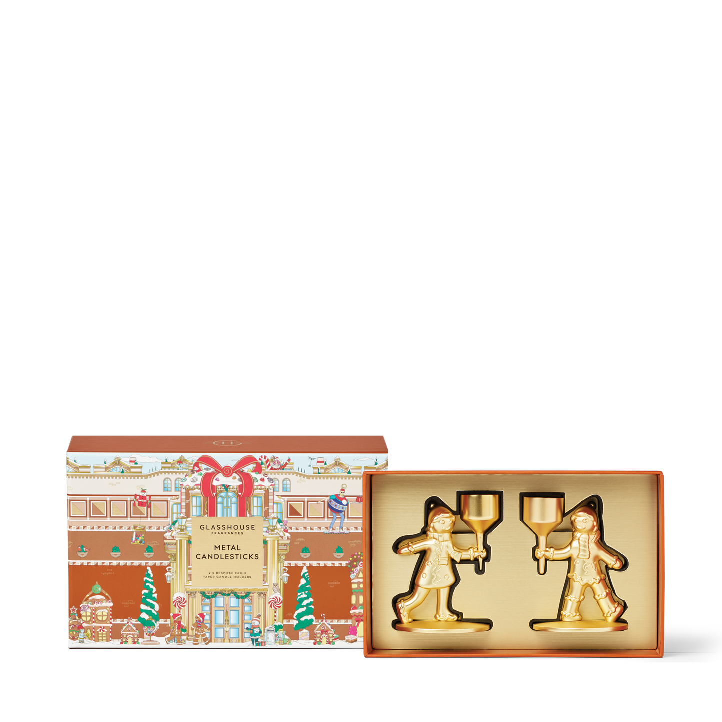Glasshouse Metal Candle Sticks 2 piece Gift Set