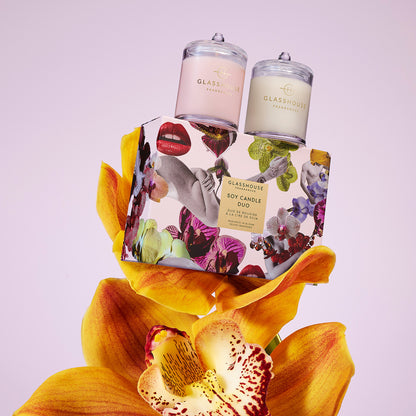 Glasshouse Radiance In Bloom & Velvet Rhapsody Candle Duo